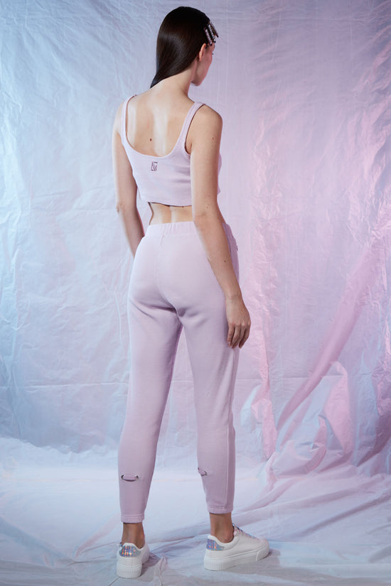 Waffle Sweatpants - Cold Blush