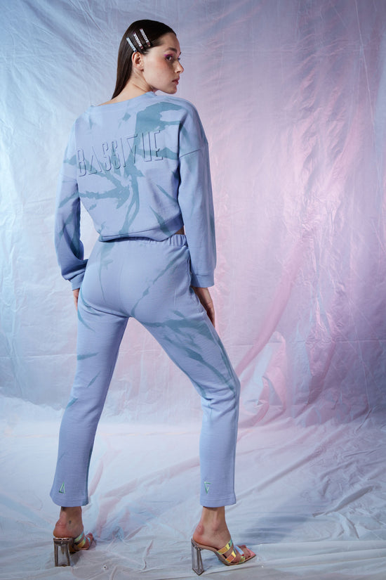 Pin Cigarette Sweatpants - Mineral Green/Moon Blue