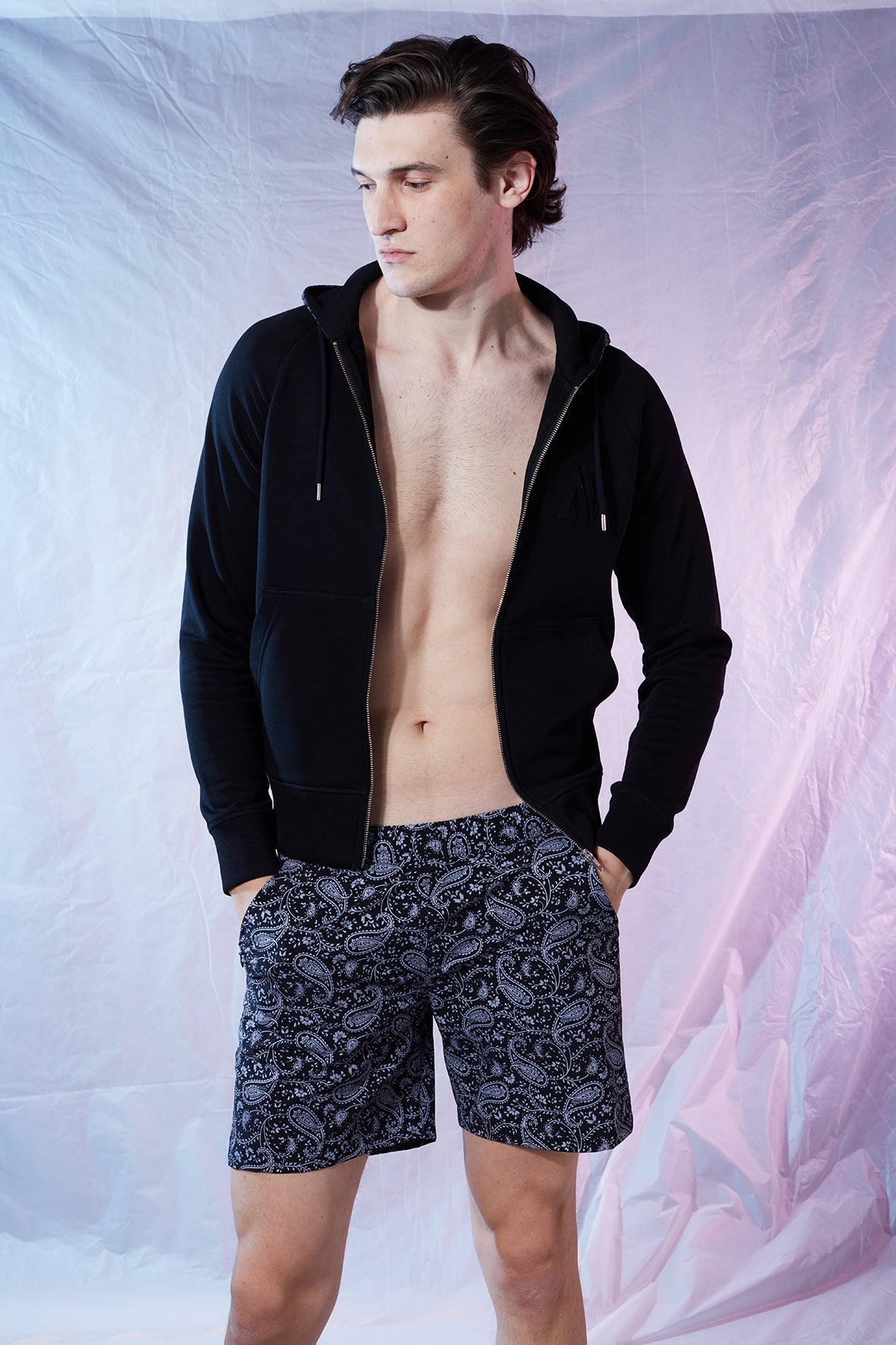 Swim Short -  Black Patchwork