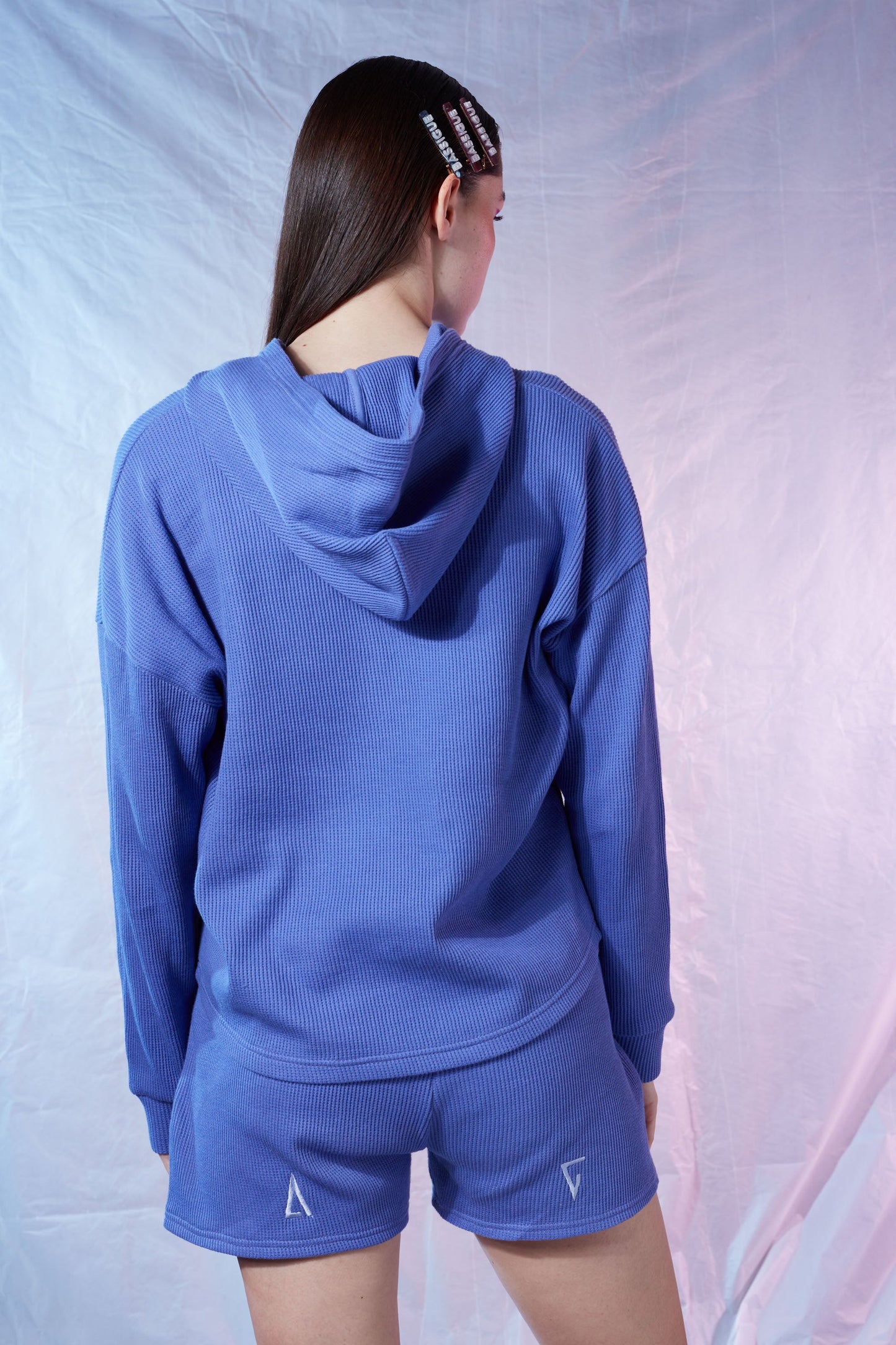 Waffle Oversize Hoodie - Very Peri