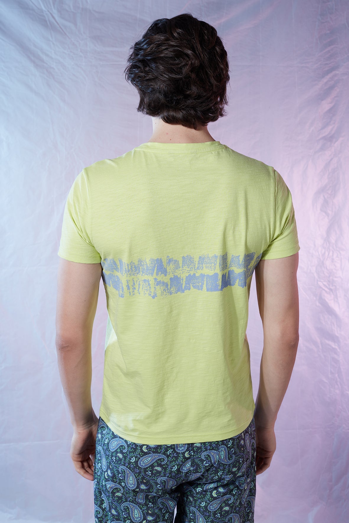 Cotton T-Shirt- Bitter Butter Line Dye
