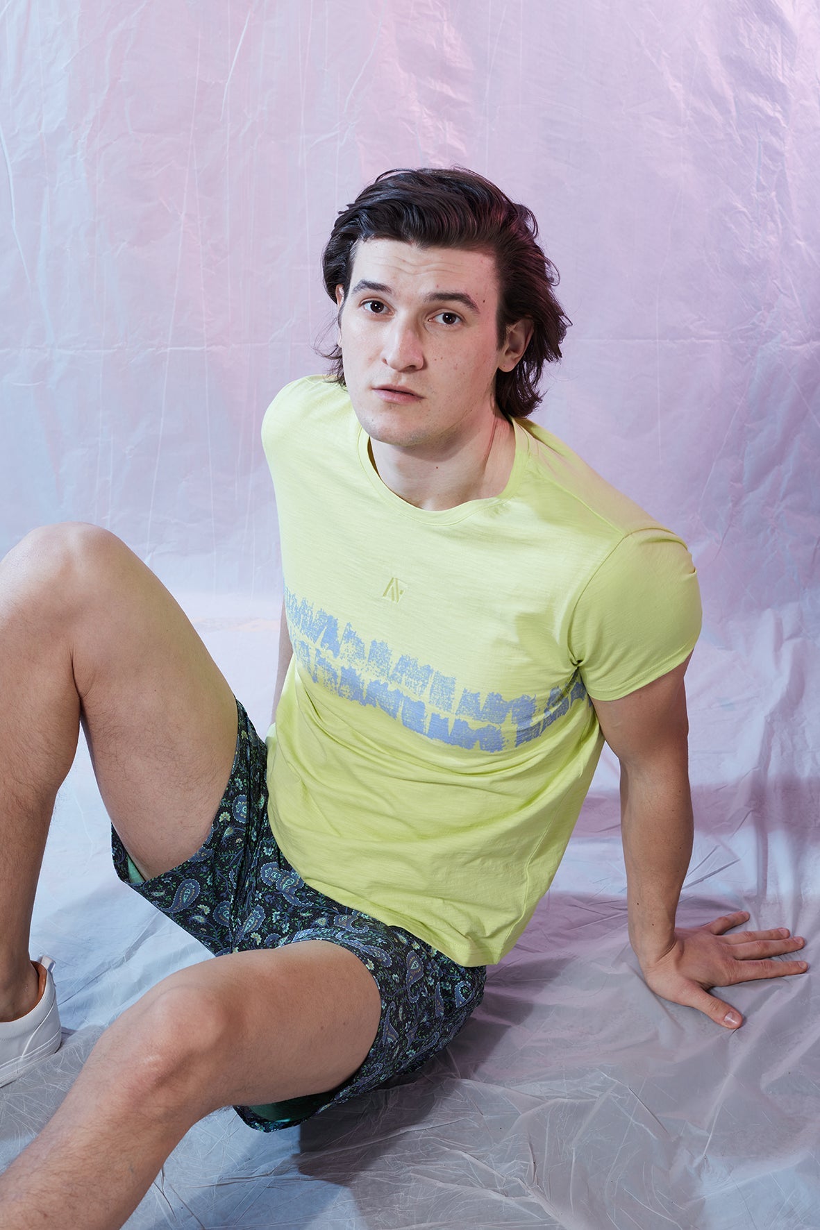 Cotton T-Shirt- Bitter Butter Line Dye