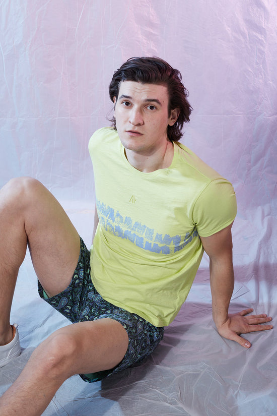Cotton T-Shirt- Bitter Butter Line Dye