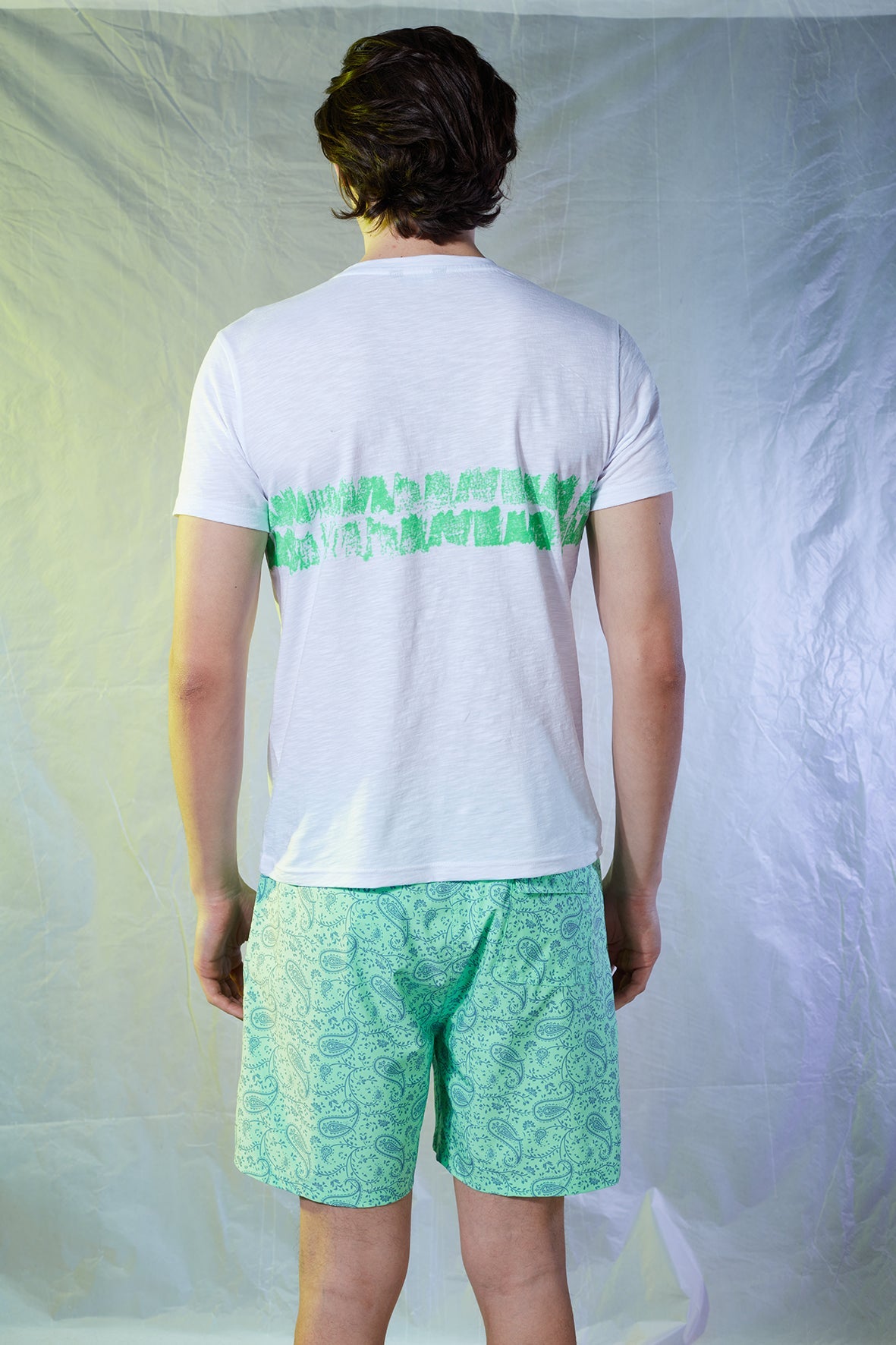 Cotton T-Shirt- White Line Dye
