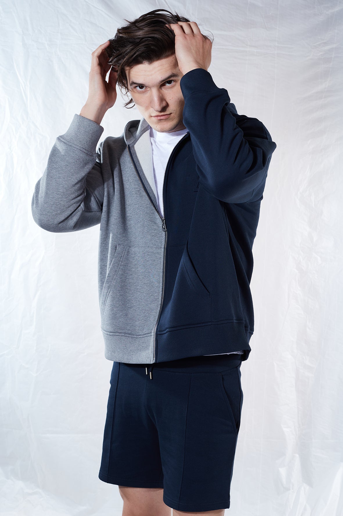Birdeye Zipper Sweatshirt -Navy /Grey