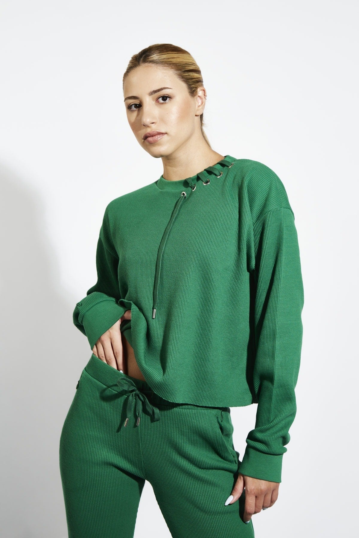 Waffle Sweatshirt - Verdant Green