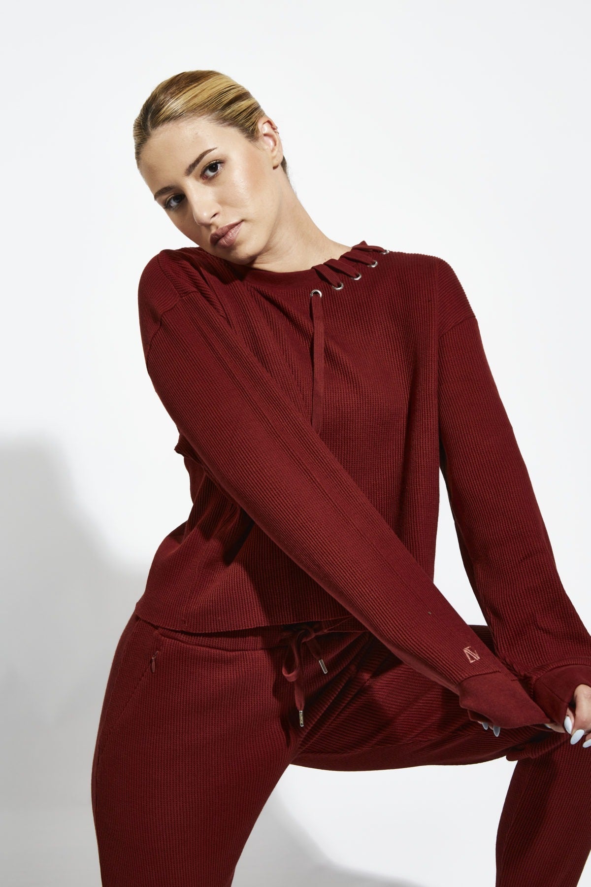 Waffle Sweatshirt - Fire Brick