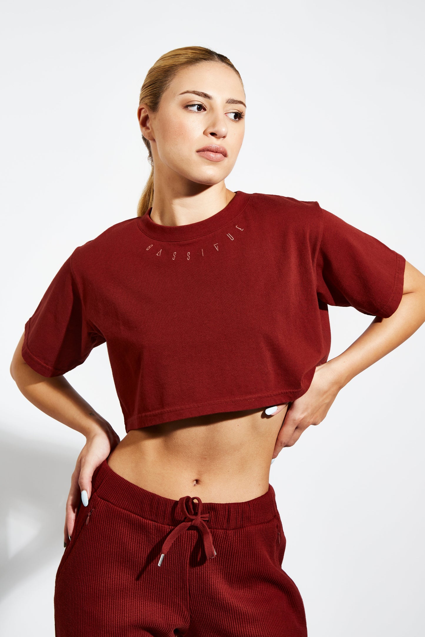 High Density Crop T-shirt - Fire Brick