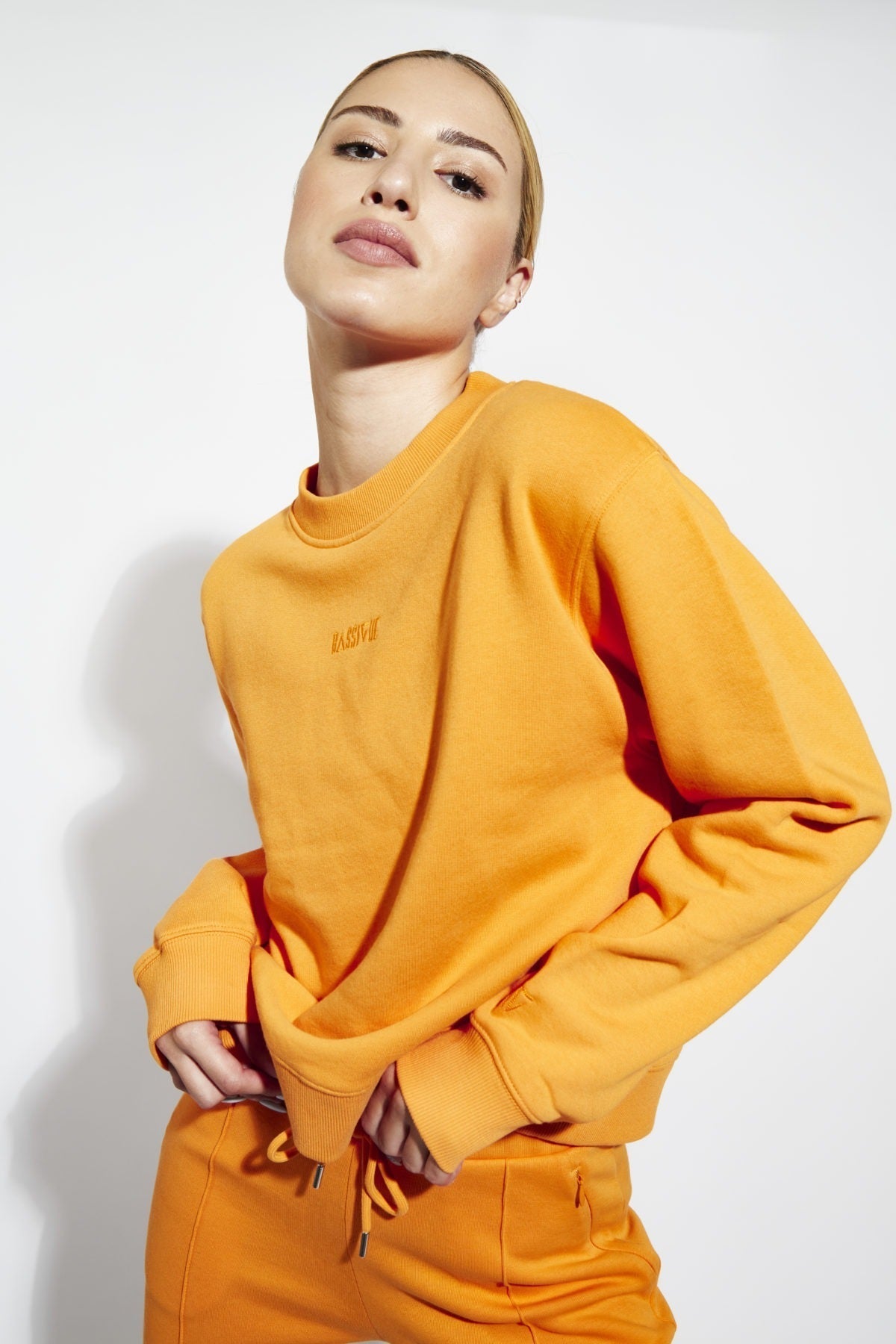 Cotton Crewneck Sweatshirt - Persimman Orange