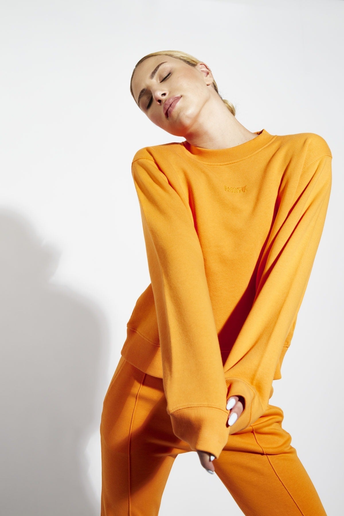 Cotton Crewneck Sweatshirt - Persimman Orange