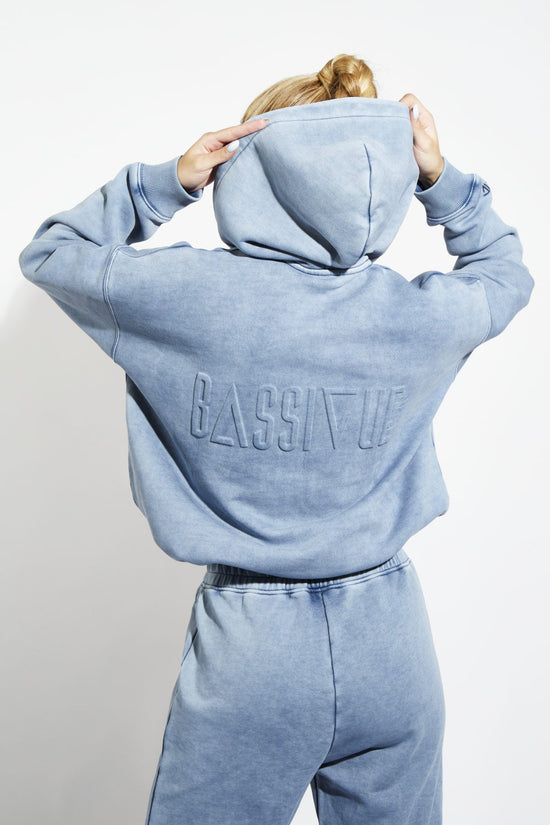 Cotton Zipper Sweatshirt - Hypo Blue