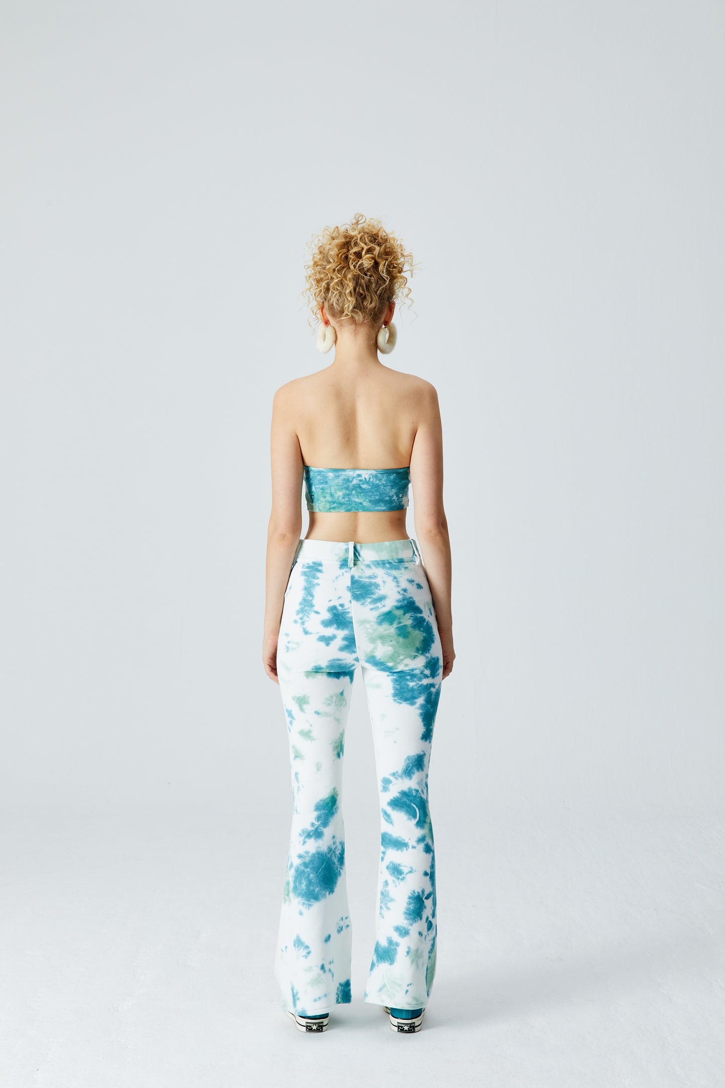 White Denim Bralette - Cameo Green/Verdi Green