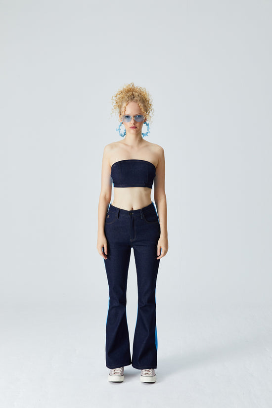 Load image into Gallery viewer, Navy Denim Bralette - Tranquil Blue
