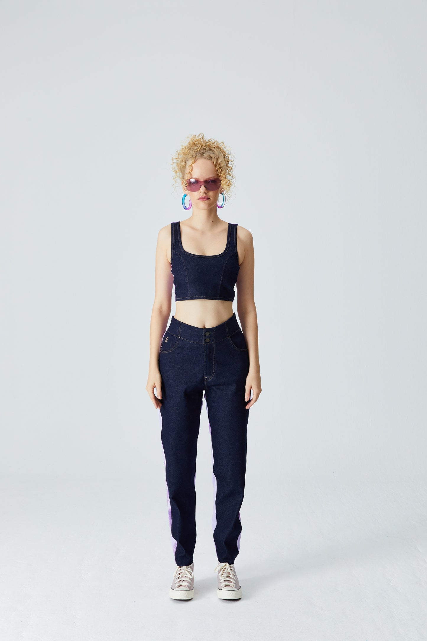 Navy Denim Flare Boyfriend Sweatpant -Tranquil Blue
