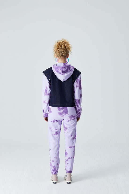 Denim Yelek Ceket - Lacivert/Lila