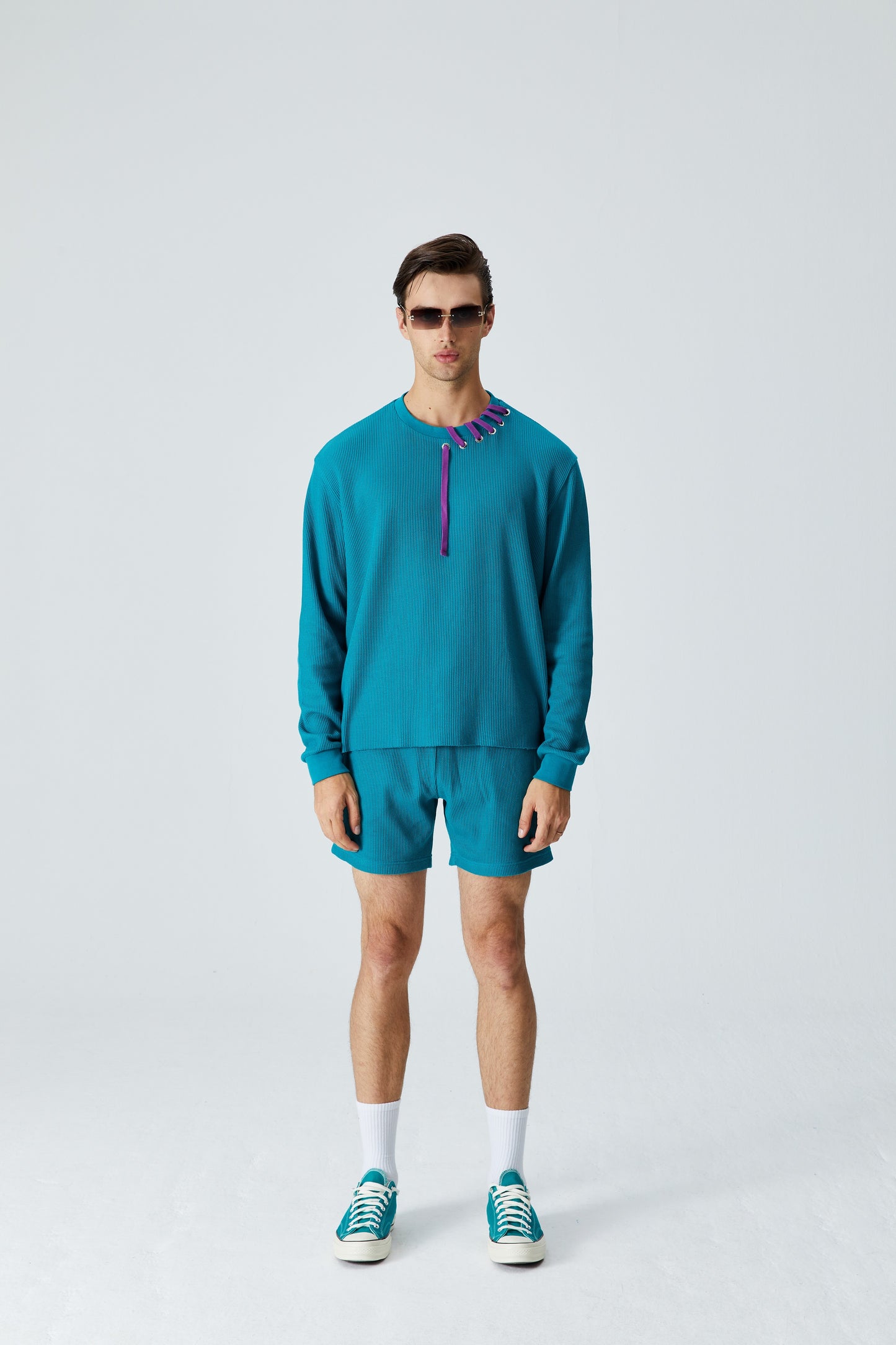 Waffle Crewneck Sweatshirt - Verdi Green