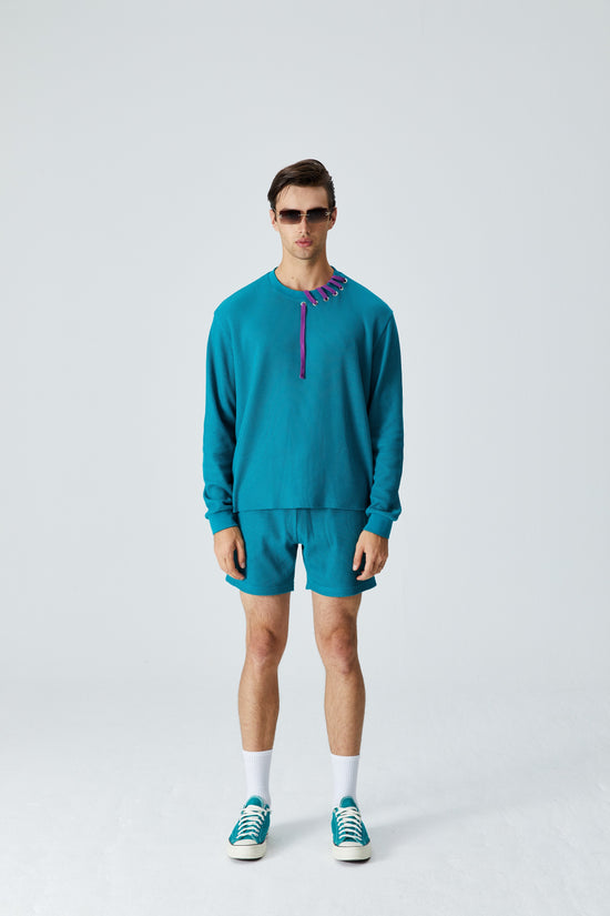 Waffle Crewneck Sweatshirt - Verdi Green