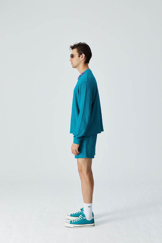 Waffle Crewneck Sweatshirt - Verdi Green