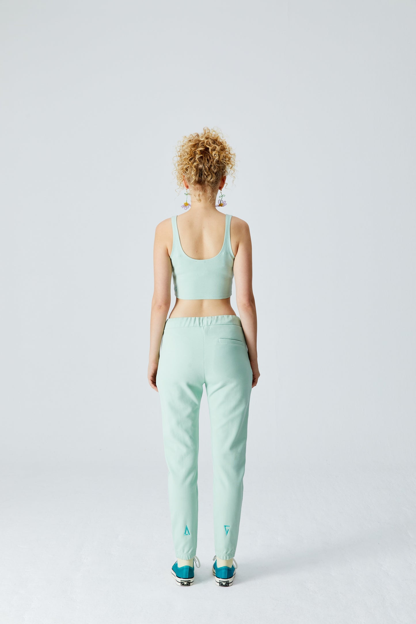 Cotton Skinny Sweatpants - Cameo Green