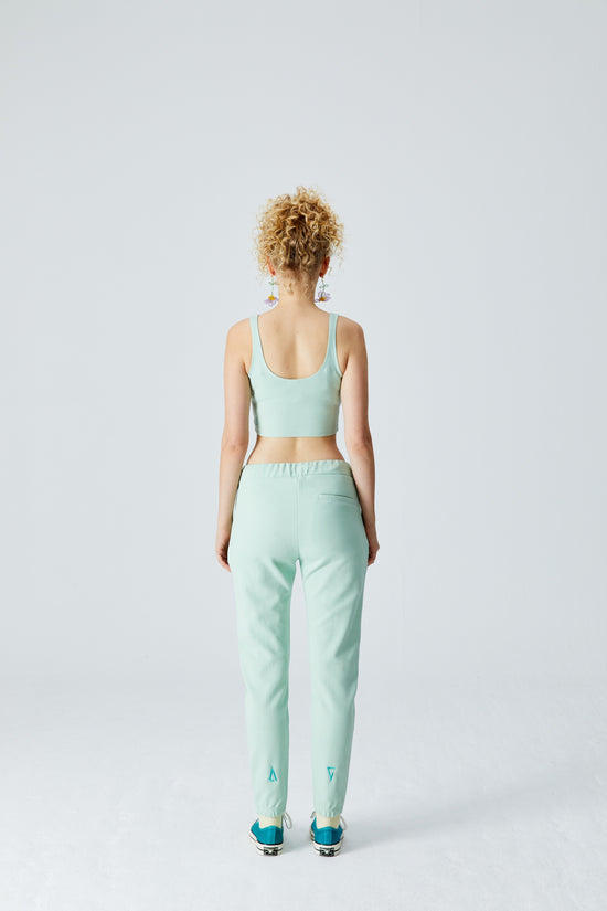 Cotton Skinny Sweatpants - Cameo Green