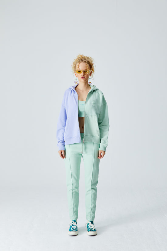 Birdeye Zipper Sweatshirt - Cameo Green&Digital Lavender