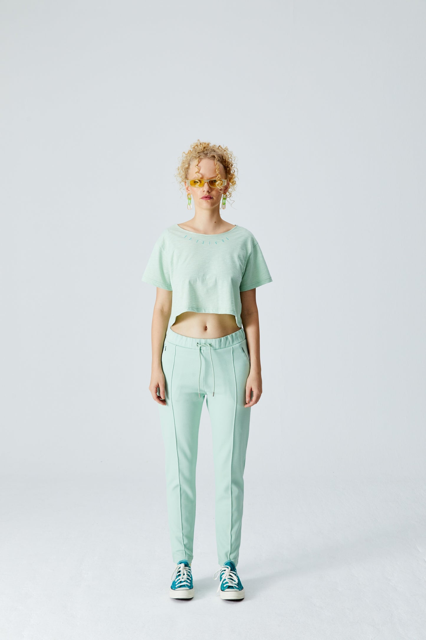 Crop T-Shirt - Cameo Green