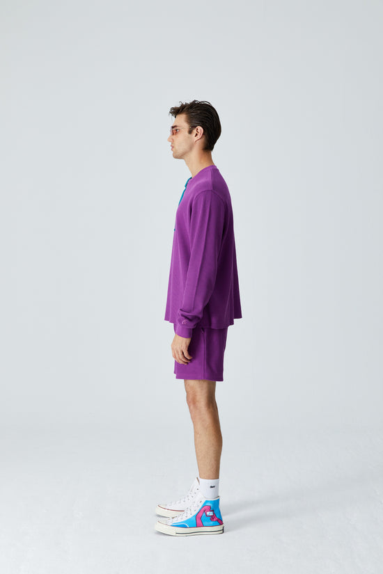 Waffle Crewneck Sweatshirt - Sparkling Grape