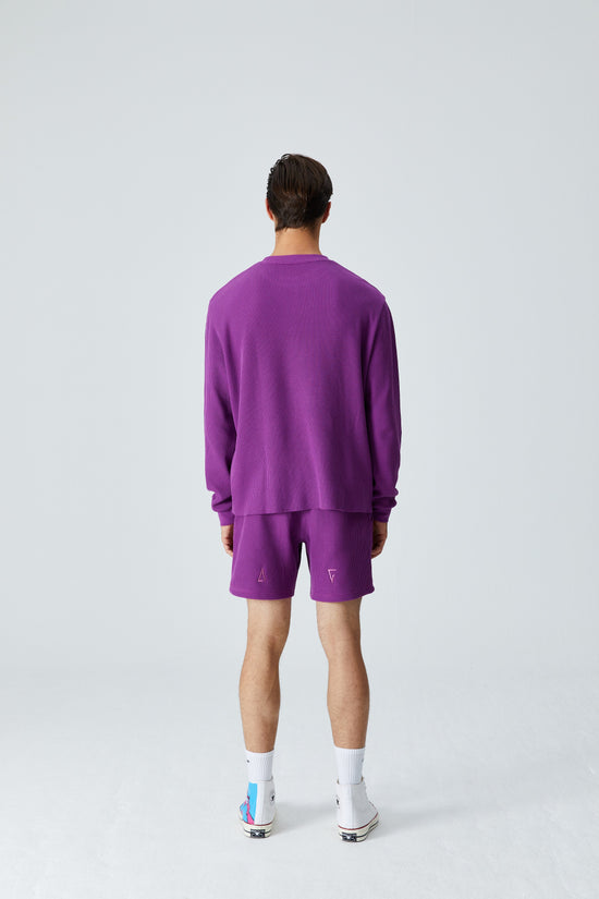 Waffle Crewneck Sweatshirt - Sparkling Grape