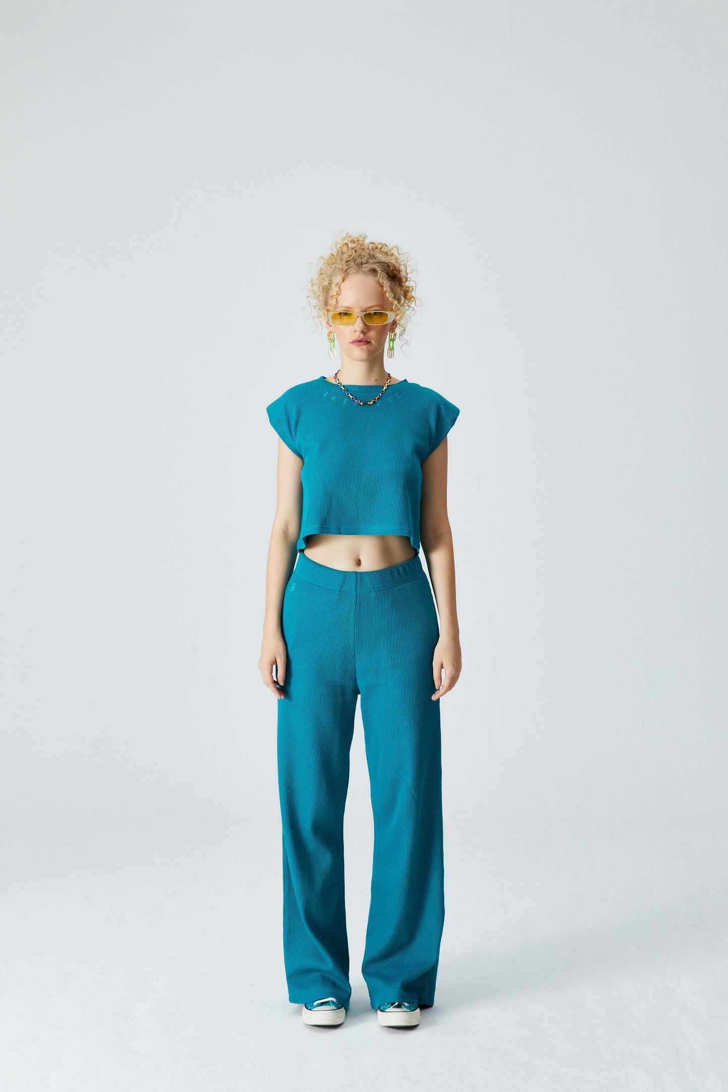 Waffle Tank Top - Verdi Green