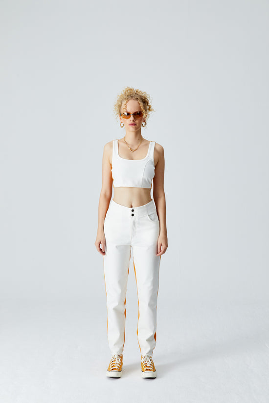 White Denim Boyfriend Sweatpants - Sundial