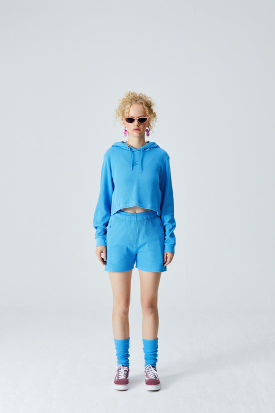 Waffle Crop Sweatshirt - Mavi