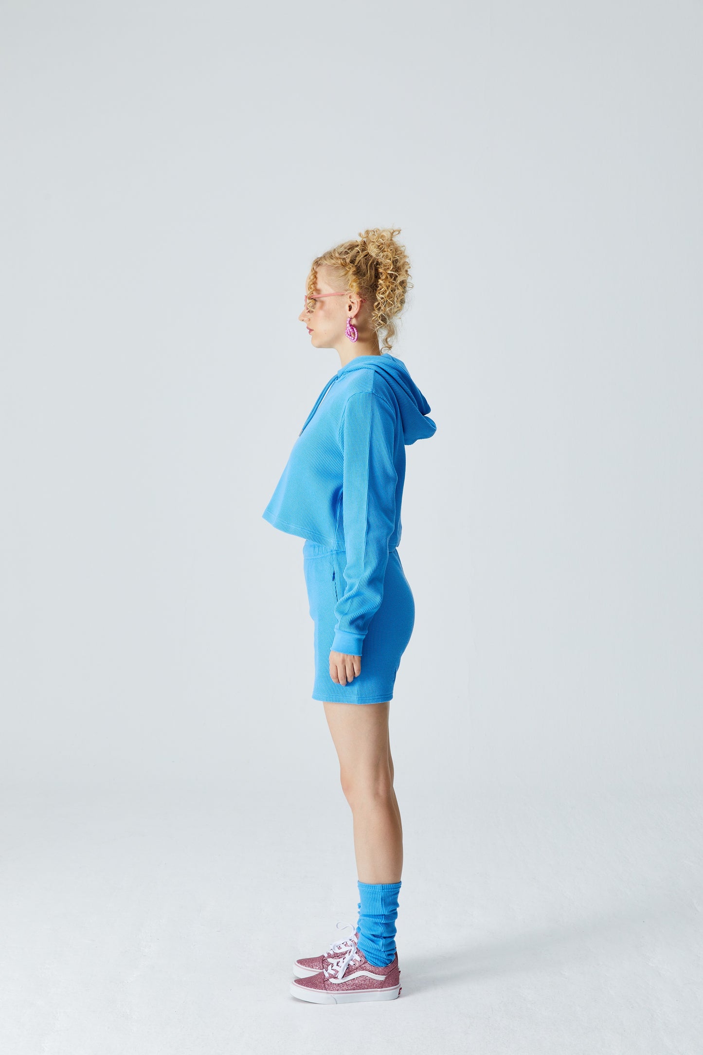 Waffle Crop Sweatshirt - Mavi
