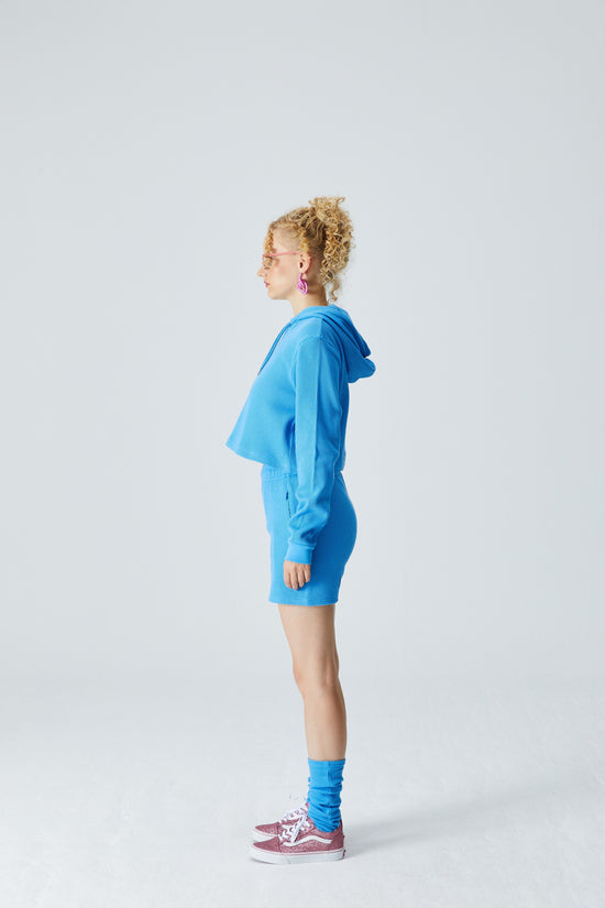 Waffle Crop Sweatshirt - Mavi