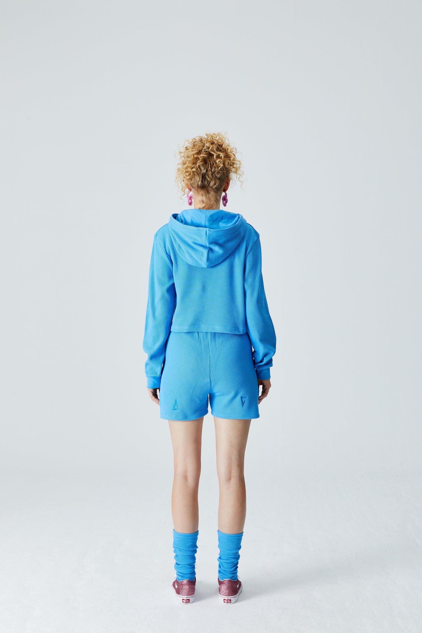 Waffle Crop Sweatshirt - Mavi
