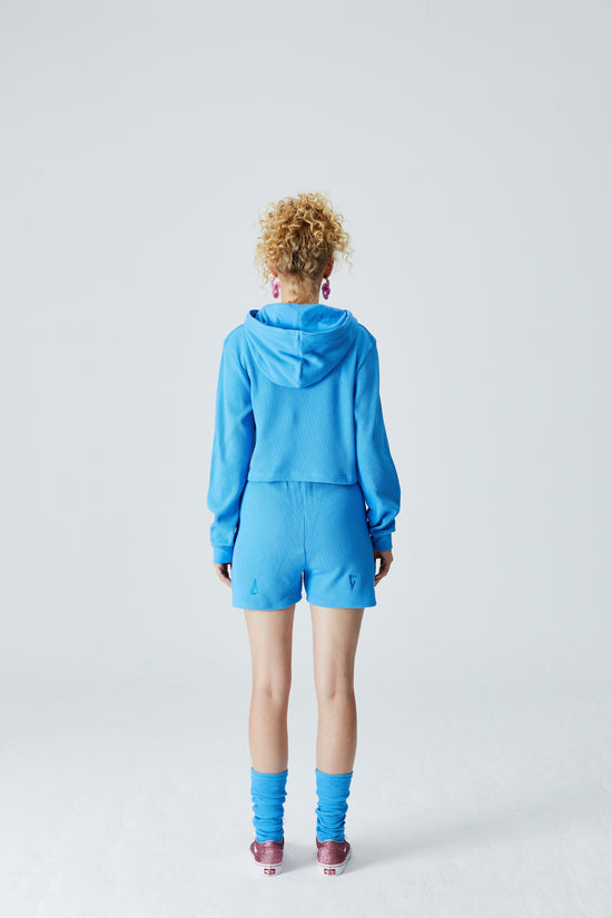 Waffle Crop Sweatshirt - Mavi