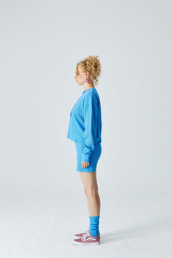 Waffle Crewneck Sweatshirt - Tranquil Blue